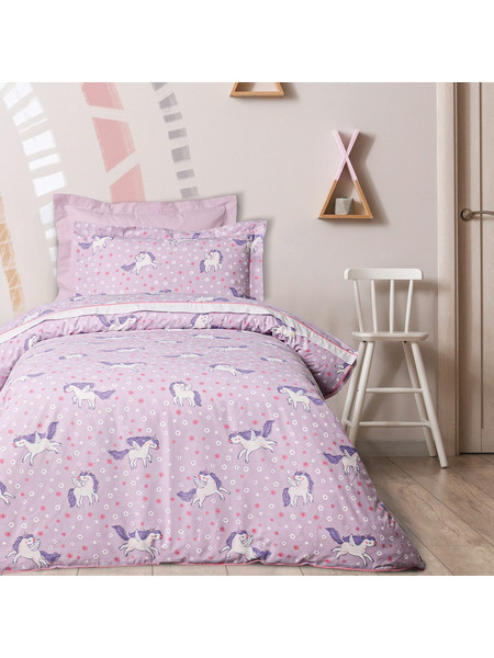 Das Home 4988 Happy Unicorn Σετ Παιδική Παπλωματοθήκη Μονή Λιλά