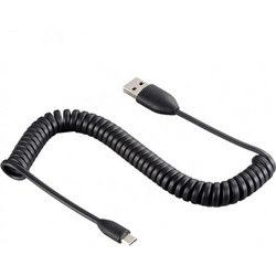 Καλώδιο HTC USB A σε Micro USB Σπιράλ 1m Μαύρο (Ασυσκεύαστο)