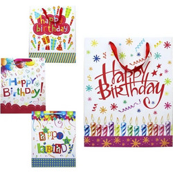 Σετ 12 τεμ. - ΧΑΡΤΙΝΗ ΣΑΚΟΥΛΑ HAPPY BIRTHDAY (4 ΣΧΕΔΙΑ) 39x30x10cm 12/ΣΑΚ 11-1024-3