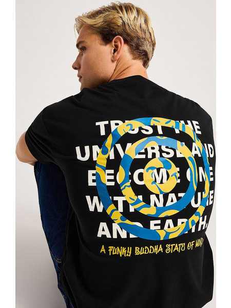 Oversized t-shirt με graphic τύπωμα στην πλάτη FBM014-015-04_BLACK
