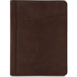 Augusto Leather document case with ring binder - Καφέ σκούρο
