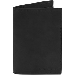 Leather passport cover - Μαύρο