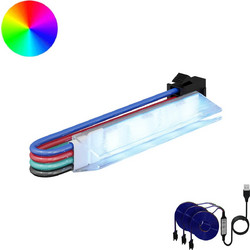 vidaXL Λωρίδα LED 2 τμχ. Μαύρο και Πολύχρωμο Χαλκός και Πλαστικό