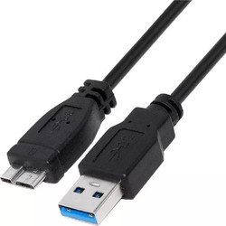 MediaRange USB-A to Micro-B USB 3.0 Charge and Sync Cable, USB 3.0, 5 Gbps, 5W max. 1.8m, Black (MRCS240)
