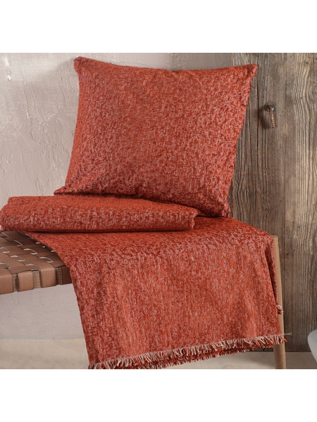 Ριχτάρι Gozzi Terracotta Ρυθμός Τετραθέσιο 180x330cm Βαμβάκι-Chenille