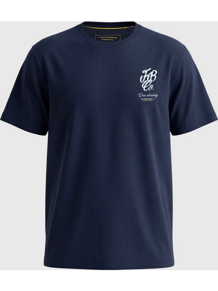 Ανδρικό printed t-shirt με κοντά μανίκια relaxed-fit FBM014-004-04_NAVY
