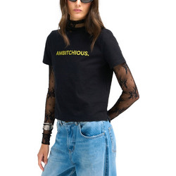 PROJECT SOMA WOMEN T-SHIRT AMBITCHIOUS FITTED LOGO BRUSHED
