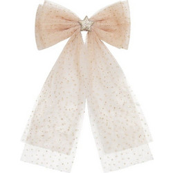 Μεγάλος Φιόγκος Μαλλιών Tulle Oversized Bow Pink Gold Mimi & Lula