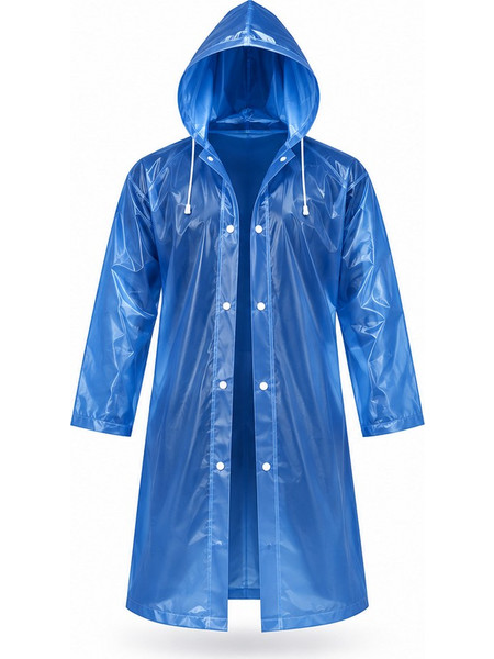 HONGLI A-896-Β Unisex Αδιάβροχο Μίας Χρήσης με Κουκούλα Ημιδιάφανο EVA One Size -Μπλέ