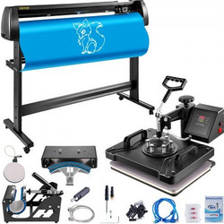 VEVOR 5 in 1 Digital 15"x12" Heat Press&53" Vinyl Cutter w/ Signmaster Software