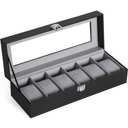Songmics Watch Box Black 30 x 11.2 x 8 cm (JWB06BK) (SNGJWB06BK)