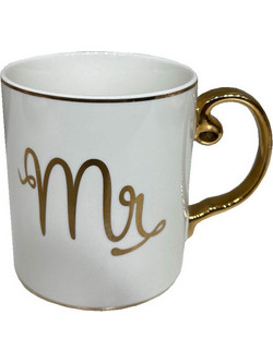 Mr Love Κουπα New Bone China Λευκο Χρυσο 8x8x9 - Liberta - Λευκό,Χρυσό