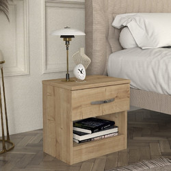 Κομοδίνο Lube Megapap χρώμα sapphire oak 40x28,2x40εκ. (GP042-0226,1)
