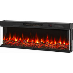 HOMCOM 820-534V92BK Ηλεκτρικό Τζάκι Τοίχου 1800W Μ127xΥ46xΒ15cm