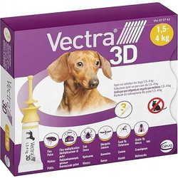 CEVA Vectra 3D (1,5-4kg) - anti-parasite drops for dogs - 3 x 0,8ml
