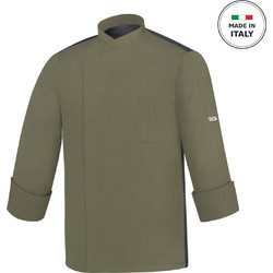 Σακάκι Σεφ EGOCHEF 65% Polyester 35% Cotton Ανδρικό Olive Green με Μακρύ Μανίκι Ottavio X-LARGE