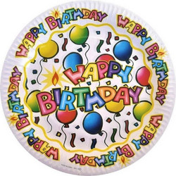 Party Πιάτα Happy Birthday Μπαλόνια 23 εκ. 6 τμχ (Π065804)