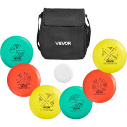 VEVOR Σετ Disc Golf, 6 Τεμ. Ιπτάμενοι Δίσκοι για Αρχάριους, Σετ Εκκίνησης Disc Golf, με Putter, Mid-Range, Driver, Συμπεριλαμβανομένου Μίνι Μαρκαδόρου, Φορητό Σακίδιο, για Εξωτερικούς Χώρους, Γκαζόν,