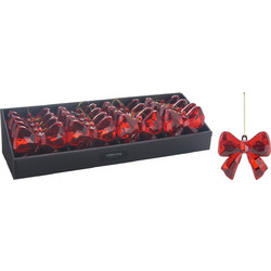 JK Home Decor - Στολίδι Φιόγκος Διαμάντι Κόκκινο 11x11cm