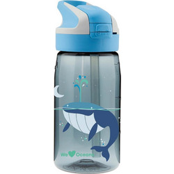 Laken Balena Παιδικό Μπουκάλι Πλαστικό BPA Free με Καλαμάκι Μπλε 450ml