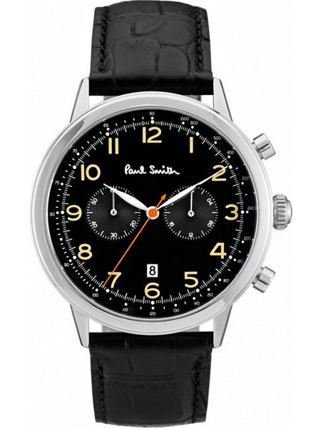 Paul Smith Precision Ανδρικό Ρολόι Χρονογράφος με Μαύρο Δερμάτινο Λουράκι P10011