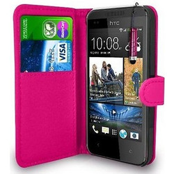 Δερμάτινη Θήκη/Πορτοφόλι για HTC Desire 700 Dual Sim Φούξια (OEM)