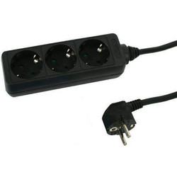 ΠΟΛΥΜΠΡΙΖΟ 3 ΘΕΣΕΩΝ ΜΑΥΡΟ 1.5m MULTI POWER 3 SOCKET POWERTECH PT-174