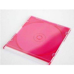 Θήκη Πλαστική Σκληρή Για DVD/CD Διαφανής/Κόκκινο Slim 0,12 x 0,14