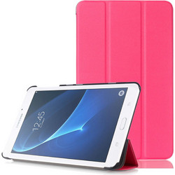 Samsung Galaxy Tab E 8.0 SM-T377 - Με λειτουργία sleep /wake-Δερμάτινη Θήκη Ultra Thin με πίσω κάλυμμα σιλικόνης-Φούξια (OEM)