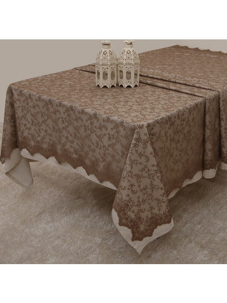 Τραπεζομάντηλο και Δαντέλα Σετ 2Τεμ 160x250 Anna Riska Des 2331 Beige
