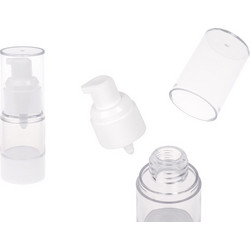 Μπουκάλι πλαστικό Airless για κρέμα διάφανο 15 ml