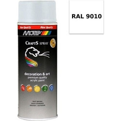 Motip Crafts Spray Σπρέι Βαφής RAL9010 Pure White Gloss 400ml
