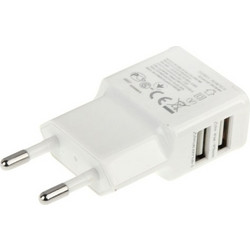 Golf Φορτιστής Χωρίς Καλώδιο με 2 Θύρες USB-A White GF-U026