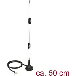 Delock LTE Antenna TS-9 Plug 2 - 3 dBi omnidirectional magnetical base fixed black (12480)
