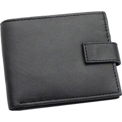 Δερμάτινο Αντρικό Πορτοφόλι Ras Men's Soft Smooth Genuine Leather Wallet RFID Blocking With A Side Zipped Coin Purse - 44 Black