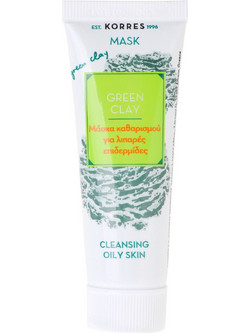 Korres Green Clay για Λιπαρές Επιδερμίδες Κρεμώδης Μάσκα Προσώπου με Άργιλο 18ml