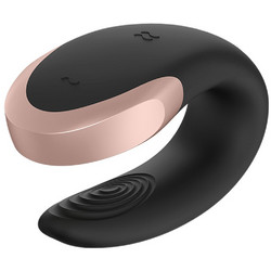 Satisfyer Double Love Κλειτοριδικός Δονητής για Ζευγάρια με App Control 8.6cm Μαύρος