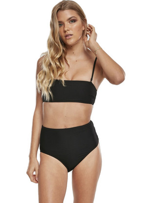 Urban Classics Bikini Set Μπουστάκι Ψηλόμεσο Μαύρο TB3617