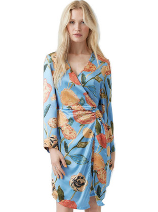 Vero Moda Midi Βραδινό Φόρεμα Floral Γαλάζιο 10282215