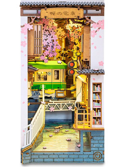 Robotime Rolife Sakura Densya 3D Book Nook DIY 340 Κομμάτια 22.1cm TGB01