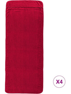 vidaXL Πετσέτα Θαλάσσης Μπορντό 60x135cm 3157056 4τμχ