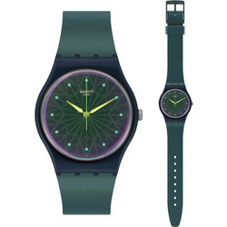 Swatch Ανδρικό Ρολόι με Πράσινο Καουτσούκ Λουράκι SO28N117