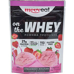 Mooveat on the Whey Strawberry Milkshake Πρωτεΐνη Ορού Γάλακτος Χωρίς Γλουτένη 30gr