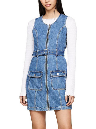 Tommy Jeans Mini Καλοκαιρινό Καθημερινό Φόρεμα Τζιν Γαλάζιο DW0DW17682-1A5