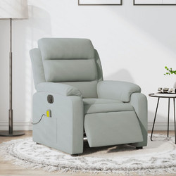vidaXL Πολυθρόνα Μασάζ με Υποπόδιο Ανακλινόμενη Βελούδινη Γκρι 3205081