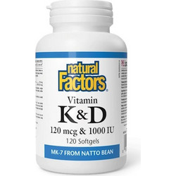 Natural Factors Vitamin K & D 120 Μαλακές Κάψουλες