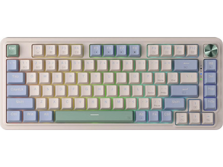 Redragon Ucal K673CPG Pro Ασύρματο Μηχανικό Gaming Πληκτρολόγιο TenKeyLess με Custom Red Διακόπτες RGB Beige