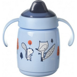 Tommee Tippee Super Star Εκπαιδευτικό Κύπελλο με Λαβές & Καλαμάκι Σιλικόνης Blue 300ml