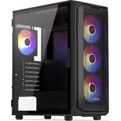 KRUX Orona Black Gaming Midi Tower Κουτί Υπολογιστή RGB με Πλαϊνό Παράθυρο