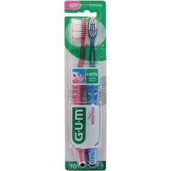 Gum Pro Sensitive Sunstar 510 Ultra Soft Οδοντόβουρτσες 2τμχ Ροζ Μπλε
